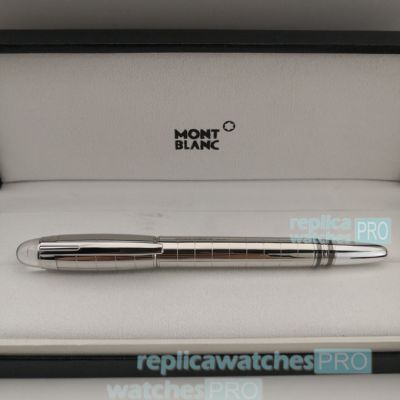 Grade Clone  Montblanc Star Walker Pen Stainless Steel Barrel White Clip Rollerball Pen